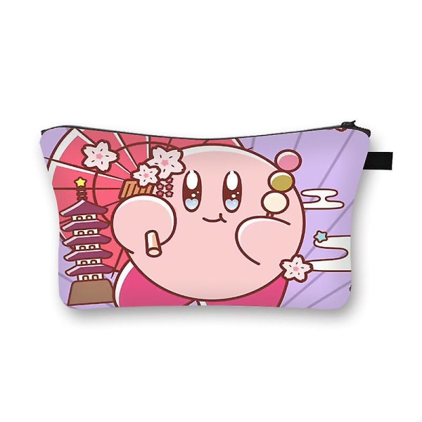 Kirby Cartoon Anime kosmetikkveske Firkantet utendørs multifunksjon reiseoppbevaringsveske Kvinner Toalettsaker Arrangør Jenter Bursdagsgave Kirby-5