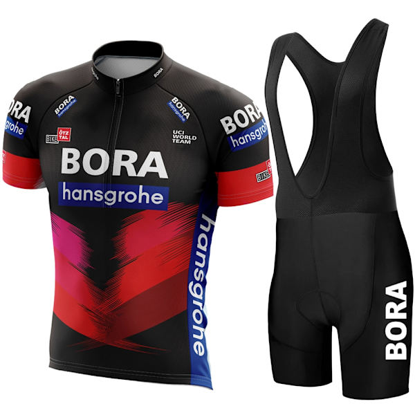 UCI BORA Pyöräilyjersey Set Miesten Bib Shortsit Polkupyörän Lyhythihaiset Pyöräilyvaatteet Pyöräilyvaatteet Pyöräily Maillot Ciclismo Hombre Mustat Setit MTB:lle Pic colour Asian size - M