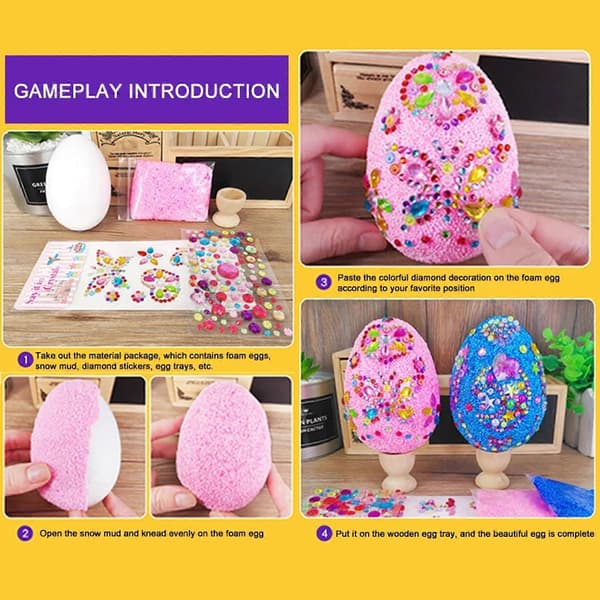 DIY Påske Diamant Egg Sett Håndlagde Diamanter Håndverk Material Kit Tilbehør