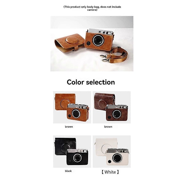 PU Läder Kameraväska för Fujifilm Instax Mini EVO Skyddsfodral, D