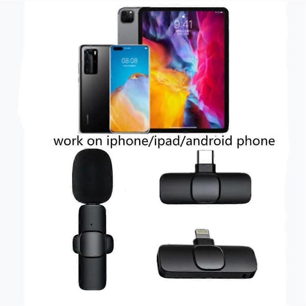 YLW Trådløs Lavalier Mikrofon Bærbar Lyd Video Optagelse Mini Mikrofon til iPhone Android Live Broadcast Gaming Telefon Mikrofon