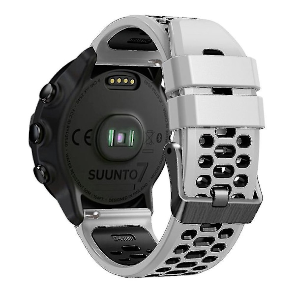 För Suunto 7 / 9 / 9 Baro Tvåfärgat Silikon Armbandsur 24mm Multihålsdesign Snabbkoppling Armband