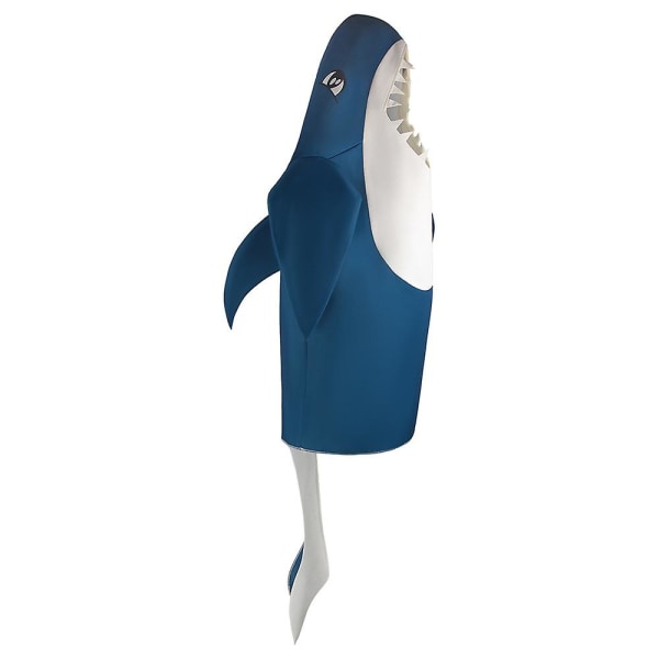 Unisex Mænd Blå Full Body Shark Voksenkostume Tunic