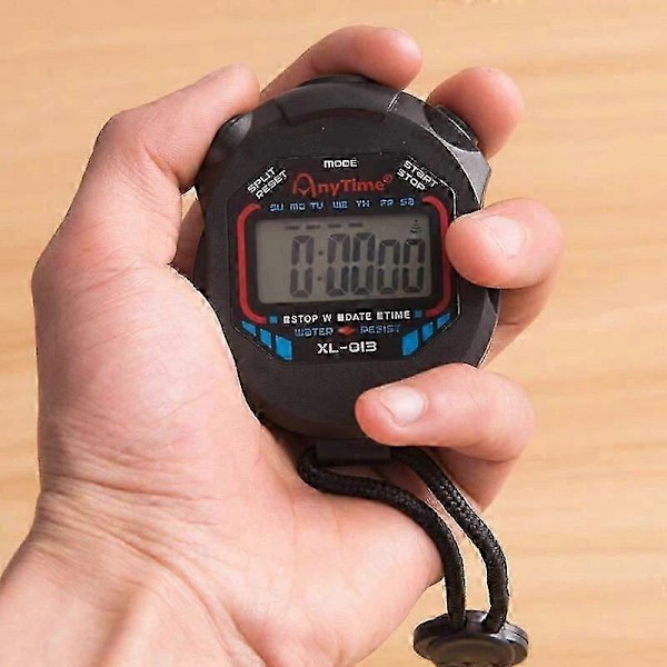 Timers Klassisk Digital Professionell Handhållen LCD Kronograf Sport Stoppur Timer Hushåll Bärbar Stoppklocka Med Snöre