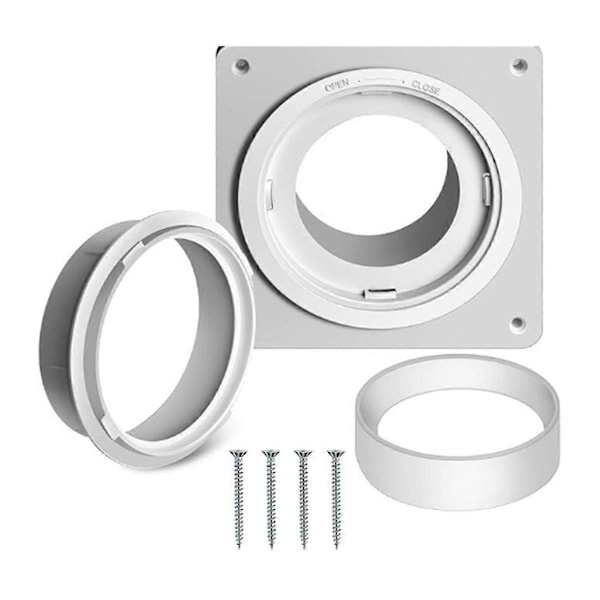 Torktumlare Ventilationsväggplatta med Slang (4 Tum 8 Fot), Twist Lock Torktumlare Ventilationsanslutningskit, 4 Tum Torktumlare Kanal