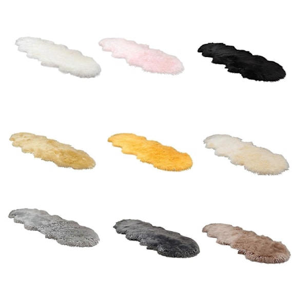 Klassisk Mjuk Fuskfårskinnsmatta Vit Fluffig Ryamatta Shaggy Matta Mattor för Sovrum Vardagsrum, 100% Ny