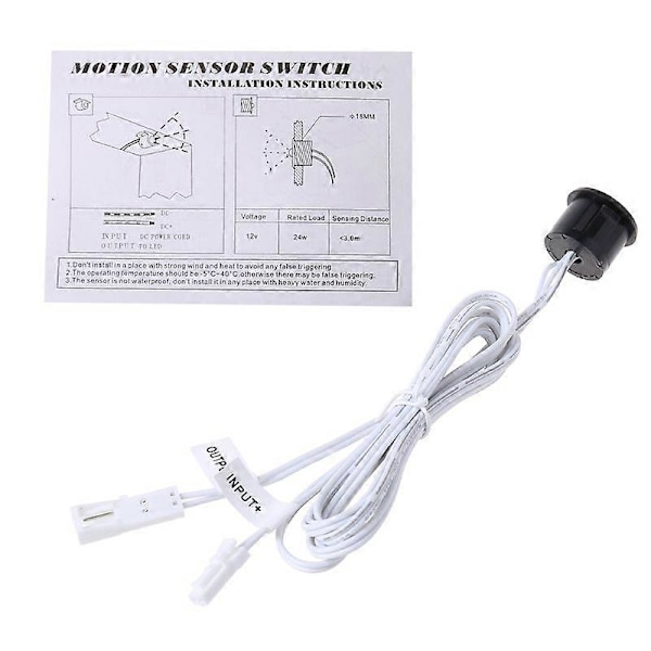 DC12V Auto PIR Infrarød Bevegelsesaktivert Bryter LED Bevegelsessensor Bryter