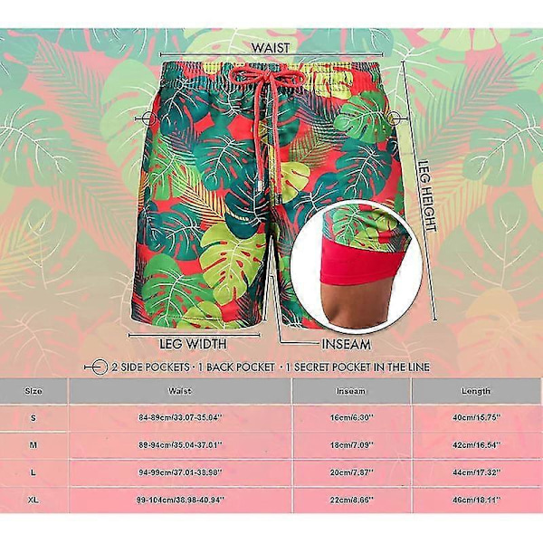 Badbyxor för män, snabbtorkande 5 tums innersöm strandshorts