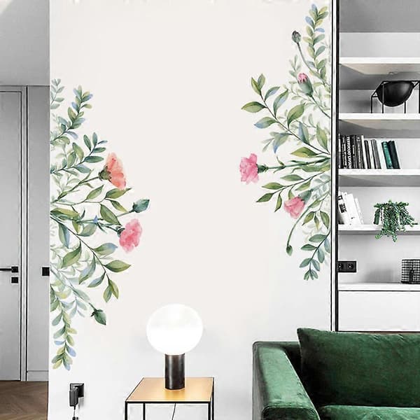 Blommor Växter Väggdekor Väggdekaler för Vardagsrum Sovrum Kontor Väggdekoration