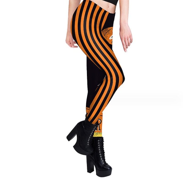 Naisten halloween crossover-leggingsit korkeavyötäröiset pehmeät printed style 1 XL