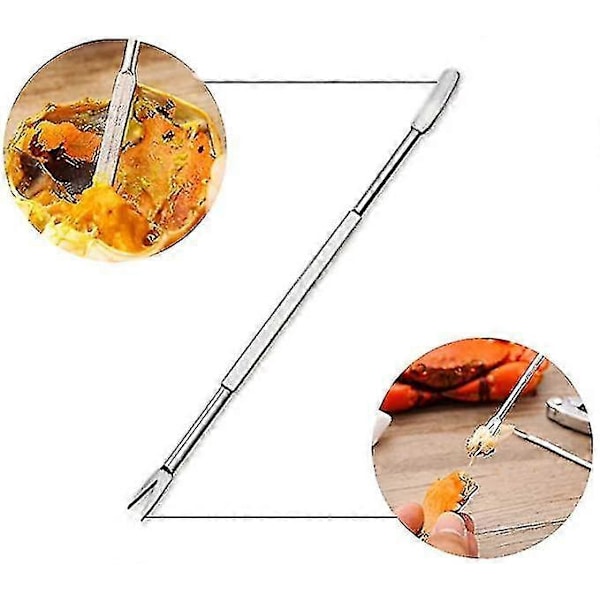 12 Dele Seafood Værktøjssæt Inklusive 2 Hummerkrabbekrækkere Og 10 Gafler