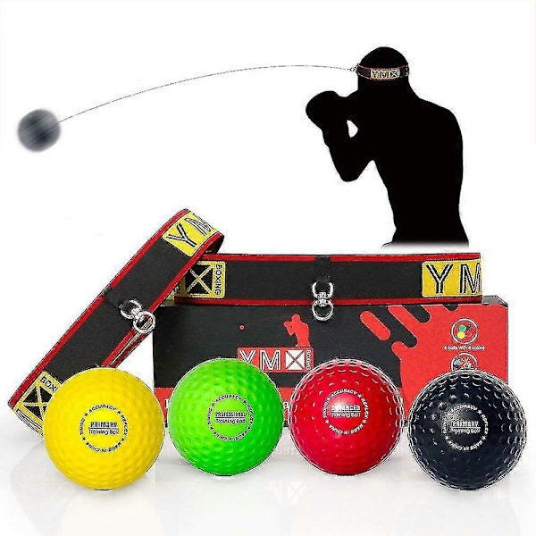 Ultimate Reflex Ball Set - 4 Reaktionsbolde + 2 Justerbare Pandebånd, Perfekt til Reaktionstid, Timing, Præcision, Fokus og Hånd-Øje Koordinationstræning
