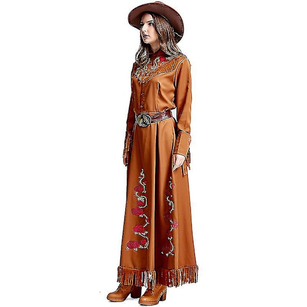 Halloween-asut Grand Theft Phantom Länsi Cowboy Mekko Piikikäs Ruusu Bandit Juna Mies Nainen Wilderness Hunter Puku 170cm
