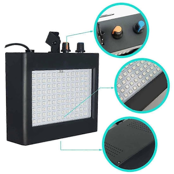 180 LED Strobelys Bærbar 35W RGB Fjernkontroll Lydstyring Strobehastighet Justerbar For Scene