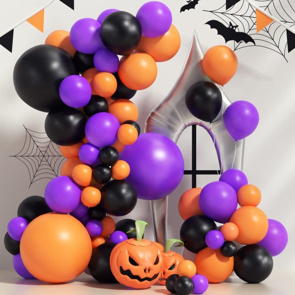 Halloween Ballongbåge Set Bar KTV Party Dekoration Bakgrund Halloween Tema Set set 8
