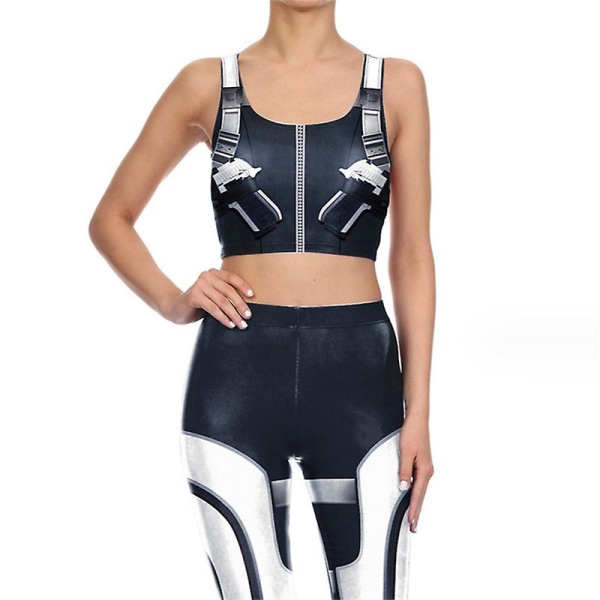 3d Print Halloween Tanktop Leggings, Kvinder Sexet Vest Piger Mode Tanktops, Active Wear Gymnastikdragt VEST COLOR 1 XL