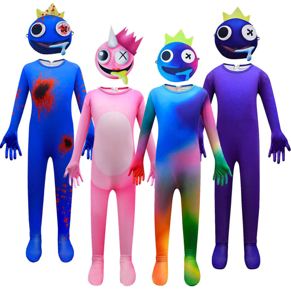 Barn Halloween Kostymer Anime Rainbow Venn Spill Cosplay Klær Gutter Jenter Bodysuit Cartoon Carnival Julegave til barn 4669 110cm