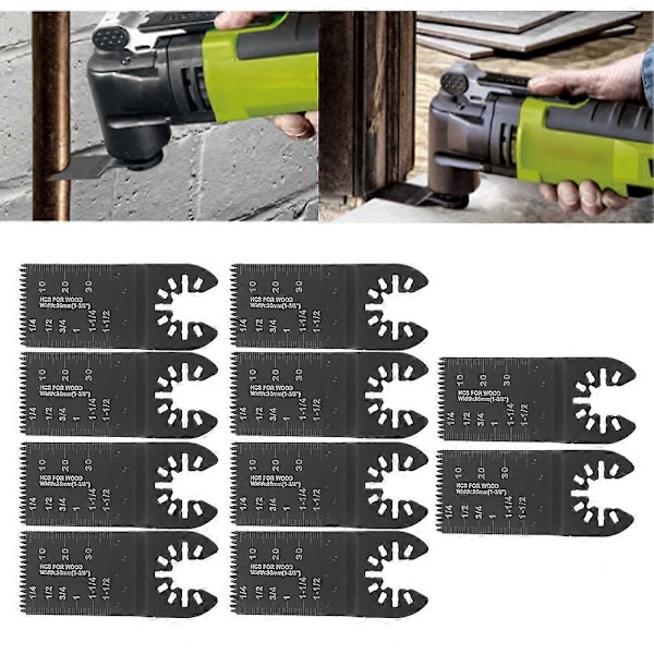 10 st Oscillerande Multiverktyg 35mm Sågblad Högkolstål Sågblad Grova Tänder