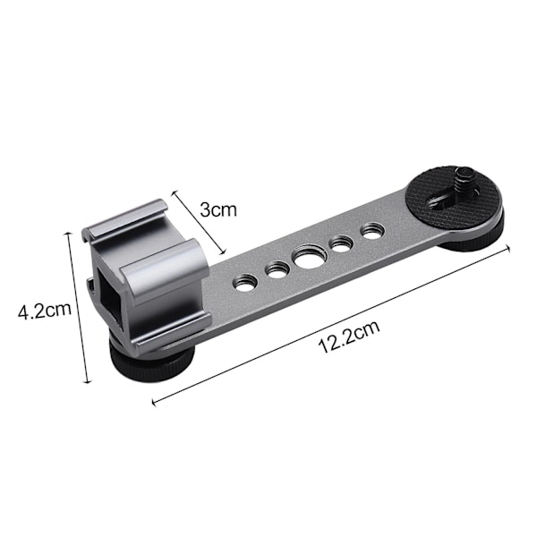 Trippel Cold Shoe-fäste Förlängningsarm med 1/4 tum & 3/8 tum Gänga för Gimbal Stabilisator T
