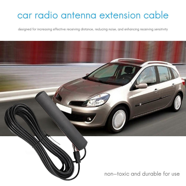 ANT-309 Bilradioantenne - Universal Bil FM Radioantenne Patch Sort Radioantenne Forstærker Aeria