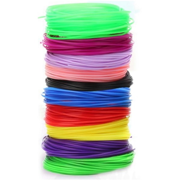 20 ruller PLA Assorterede farver 3D Pen Filament Refills 10,9yd Længde Sikker Udskiftning