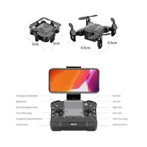 Mini Drone 4k Professionel Hd Kamera Høj Hold Mode Rc Helikopter, Rc Rtf Quadcopter Foldbar Quad