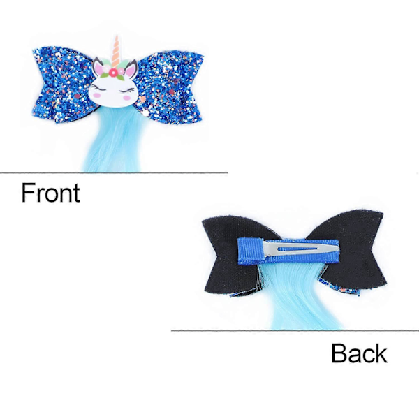 Hårsløjfer Enhjørning Hårspænder Piger Hårtilbehør Glitter Flettet Krøllet Gradient Børn Hår Extensions