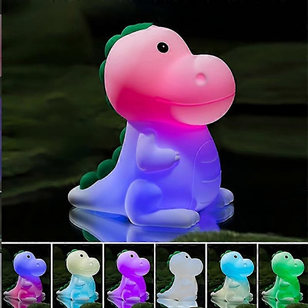 1 stk. LED Bærbar Dinosaur Silikone Natlampe, USB Opladning Varmt Lys Farverigt/tre-tonet Lys Klap Med Sovelys, Kreative Gaver Soveværelse, Liv