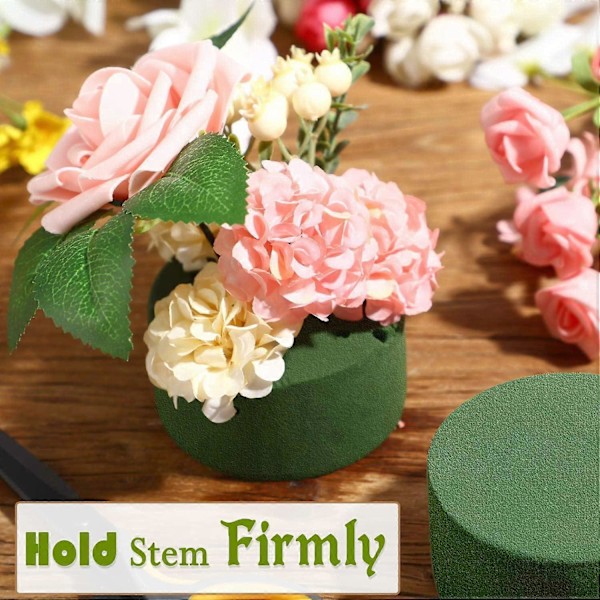 Blomsterskum 4 st Torrt & vått Blomsterskum Runda Florist Styrofoam Block Blomsterskum För Eller Konstgjorda Blommor