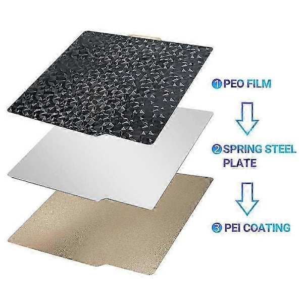 3D-skrivartillbehör Byggplatta 257X257mm, Dubbelsidig Flexibel Utskriftsbädd 3D-skrivare PEO+PEI för X1