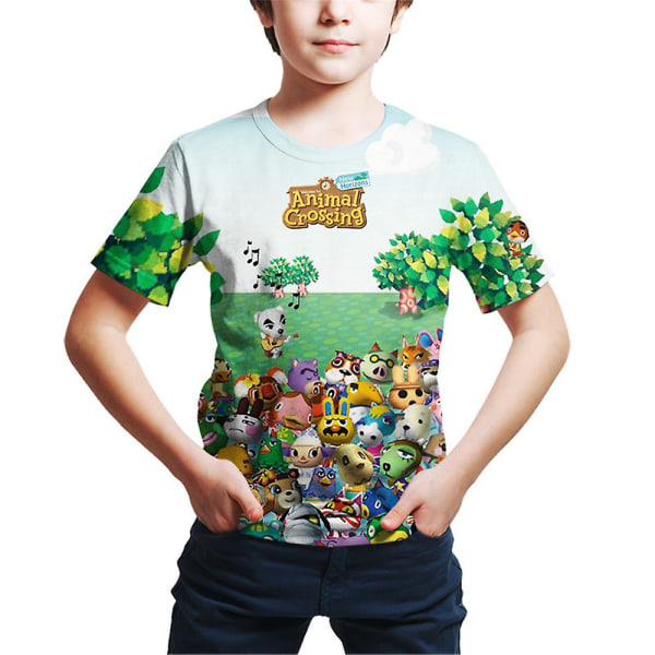 Animal Crossing 3d Print Sommar T-shirt Barn Pojkar T-shirt Casual Tee Tops style 3 5-6 Years