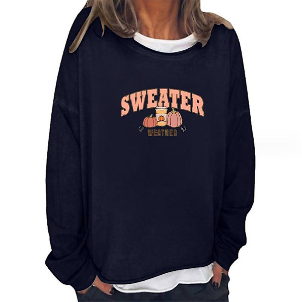 Halloween T-skjorte Gresskar Ansiktsskjorte Kvinner Lang Erme Høst Gresskar Skjorte Halloween Tee Skjorte Topp style 11 S