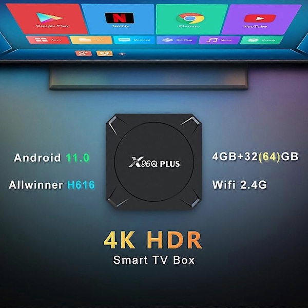 2023 Smart TV Set-Top Box X96Q Plus Android TV Boks 11.0 4/64GB AllWinner H616 4K TV Boks X96Q Media Player