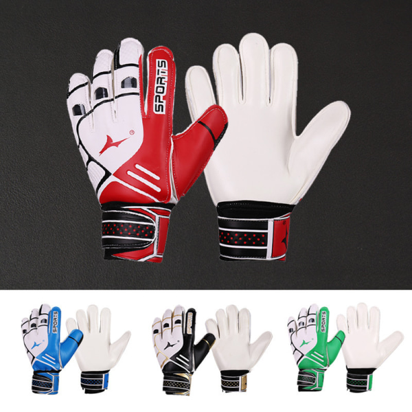 Fodbold målmandshandsker professionelt fingerbeskytter udstyr skridsikker træning slidbestandige handsker blue adult size 8
