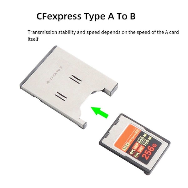 CFexpress Typ A Minneskort till CFe Typ B Korthållare Adapter XQD Minneskort NVMe Konverterare CFexA