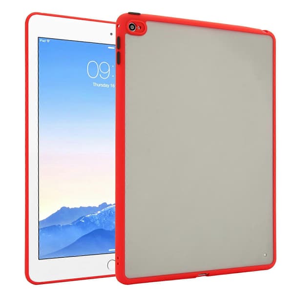 Cover til iPad Air 2, mat akryl TPU, stødabsorberende tablet, rød