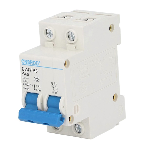 2P Miniatyrbrytare DIN-skena Lågspännings Luftbrytare AC 400V 40A DZ47‑63 C40