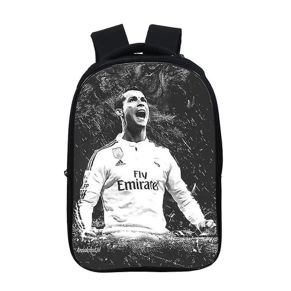 Football Crowe Around Ronaldo mønstret skulderrygsæk skoletaske i høj kvalitet Style 1