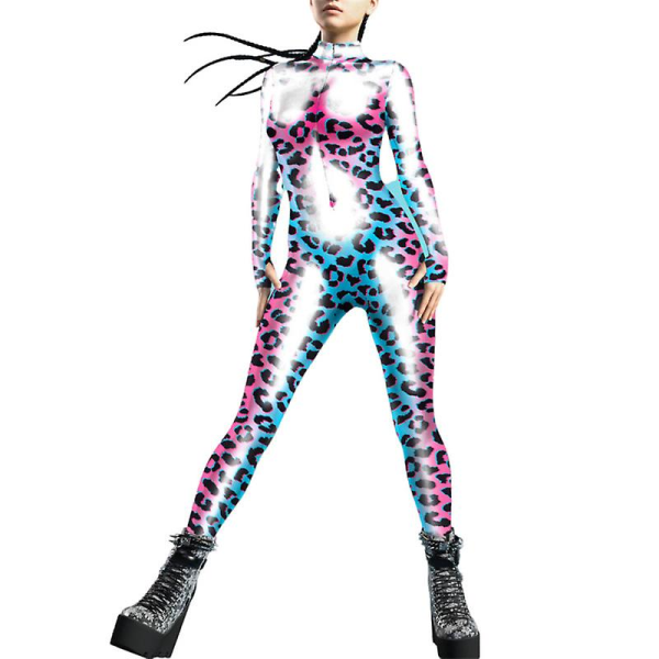 Dammode 3d thermal bild/ printed cosplay kostym Halloween Party Rave Body med tumhål style 5 M