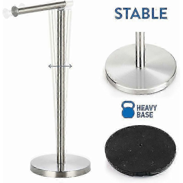 Stående toiletpapirholder i rustfrit stål, ideel til 4 ruller toiletpapir, nem at vedligeholde, rustfrit stål