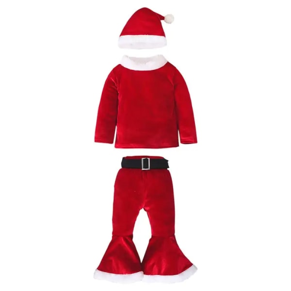 Baby Girl Julenissekostyme Cosplay Dress Up for barn 110cm red