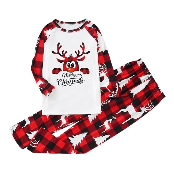 Jul familie matchende plaid pyjamas sæt elg print jule hjemmetøj Kid M