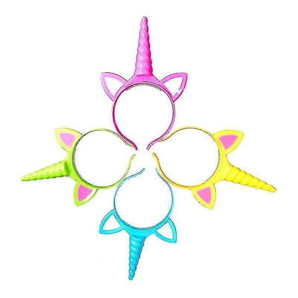 6 kpl Lasten Yksisarvinen Vilkkuvat Pääpannat Korva Luminesenssi Hiuspanta Päähine Cosplay Pukujuhliin (satunnainen väri)