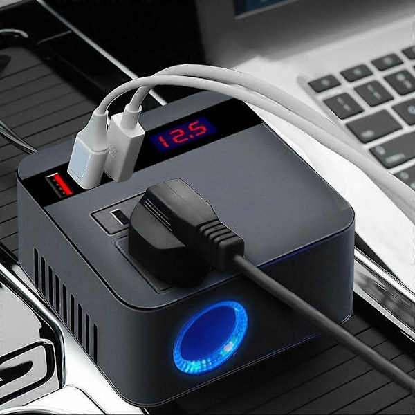 Biladapter PD3.0 USBC Biladapter 3 USB-portar Strömomvandlare för Telefon
