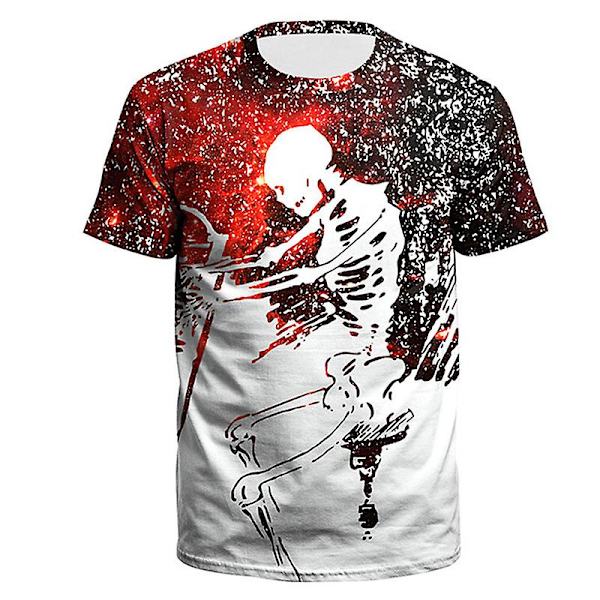 Black Cat Halloween Pumpkin Fun Unisex T-paita miehille, naisille SKULL PATTERN L