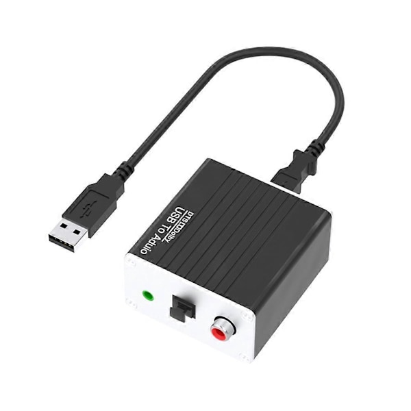 USB til Lydkonverter Lydkort for til 3.5mm Høyttaler AUX Fiber