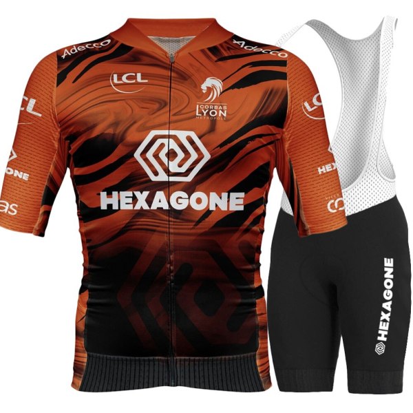 Maillot Hexagone Corbas Lyon Métropole 2023 Sykkeltrøye Kortermet Herre Klær Landeveissykkelskjorter Dress SykkelsmekkeshortsMTB 4 L