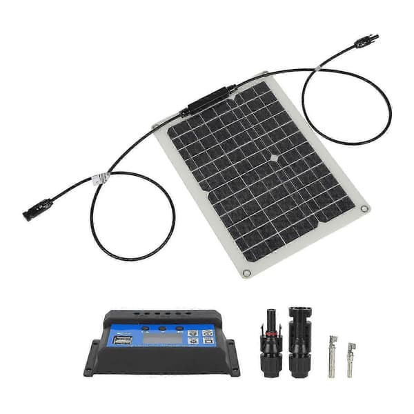 25-26 15W 18V Solcellepanel Monokrystallinsk Solcellepanel Bærbart Solcellepanelsæt til Bil Båd (Solcelle +40A Controller)