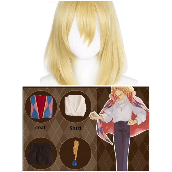 Rask levering Anime Moive Howl's Moving Castle Howl Cosplay Costume Howl's Moving Castle Howl Cosplay Christmas costume and wig XS Cosplay
