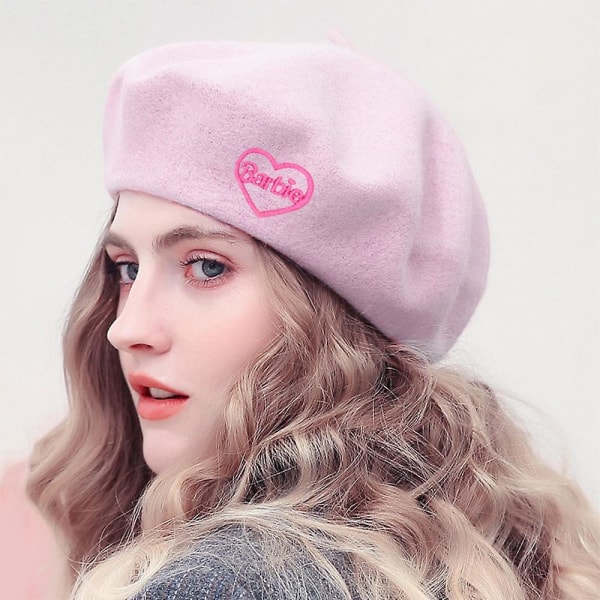 Kvinnor Barbie Rosa Cap Keps Beanie Mode Hatt Höst Vinter Varm Hat Presenter